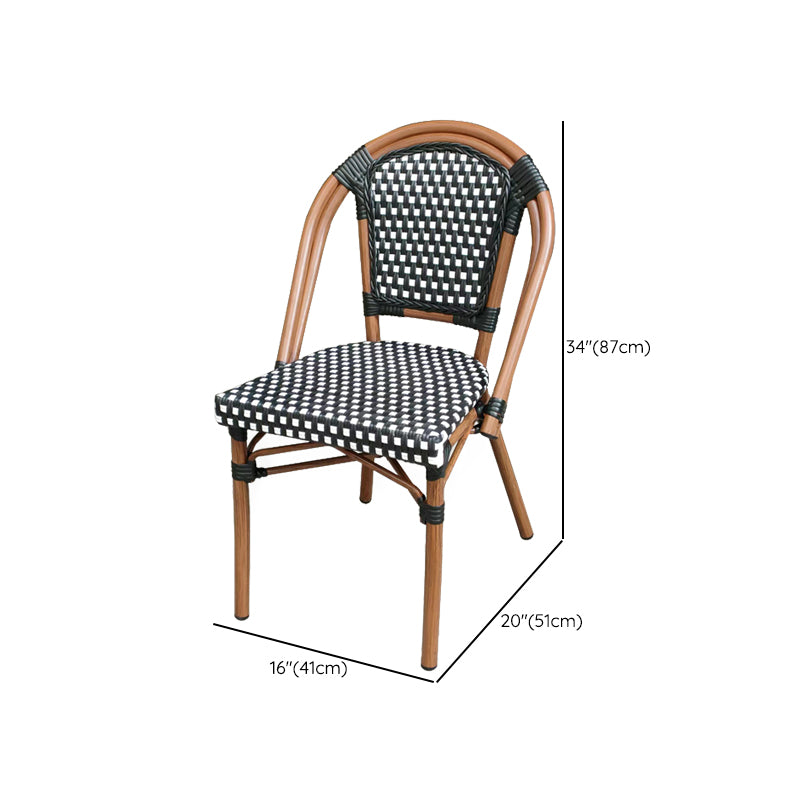 20" Wide Tropical Outdoor Chair Rattan Armles Dining Side Chair