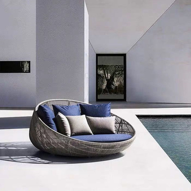 Industrial Style Outdoor Sofa Bed Water Proof Metal Sofa for Courtyard