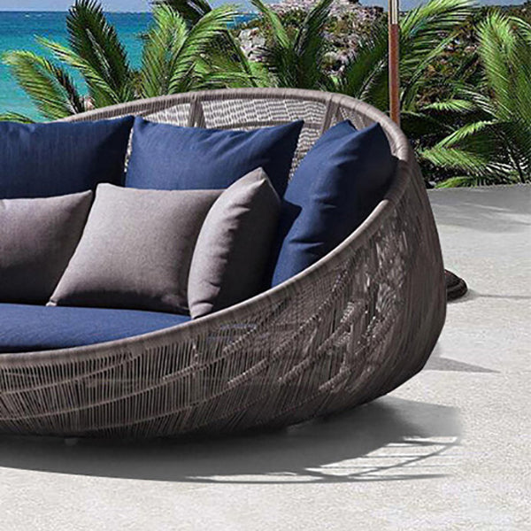 Industrial Style Outdoor Sofa Bed Water Proof Metal Sofa for Courtyard