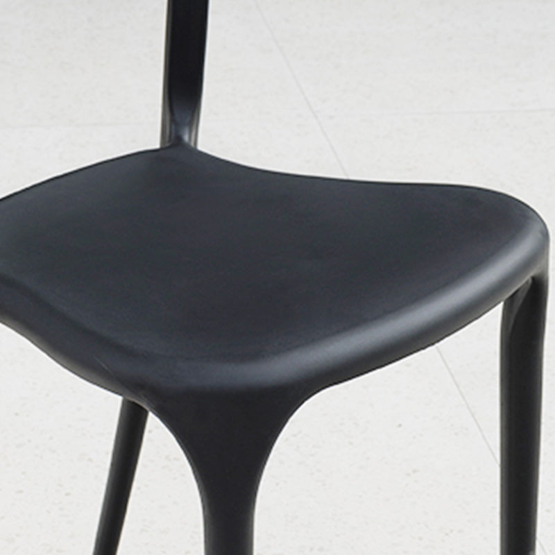 Contemporary Side Chair Black Plastic Armles Patio Dining Chair