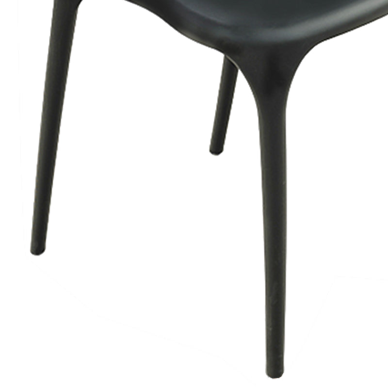 Contemporary Side Chair Black Plastic Armles Patio Dining Chair