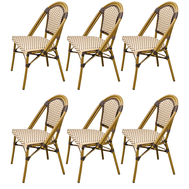 21" Wide Tropical Outdoor Chair Armles Rattan Dining Side Chair