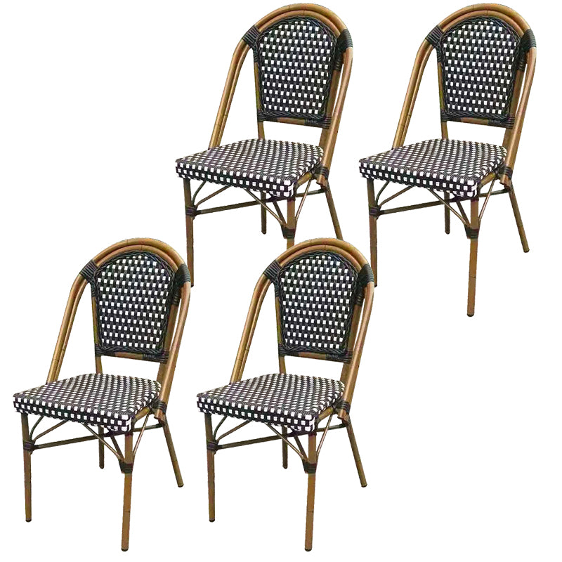 21" Wide Tropical Outdoor Chair Armles Rattan Dining Side Chair