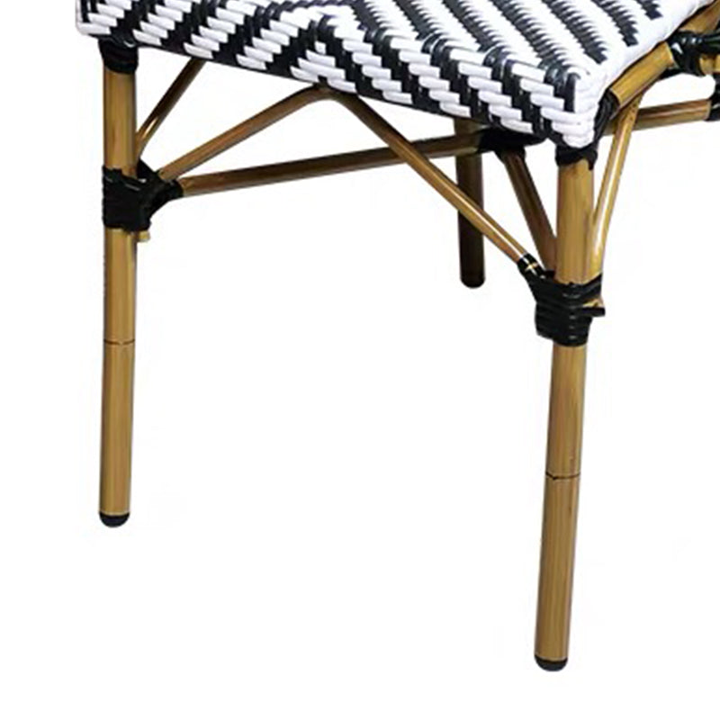 21" Wide Tropical Outdoor Chair Armles Rattan Dining Side Chair