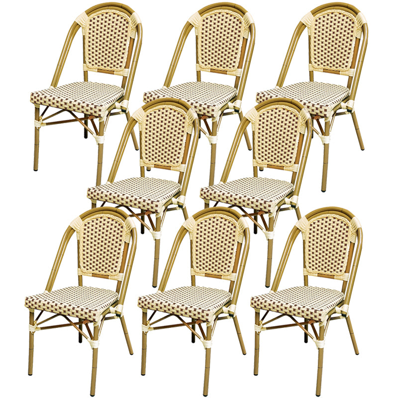 21" Wide Tropical Outdoor Chair Armles Rattan Dining Side Chair