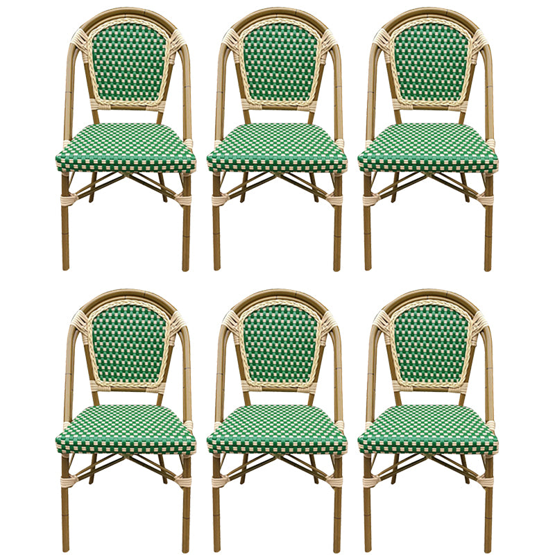 21" Wide Tropical Outdoor Chair Armles Rattan Dining Side Chair