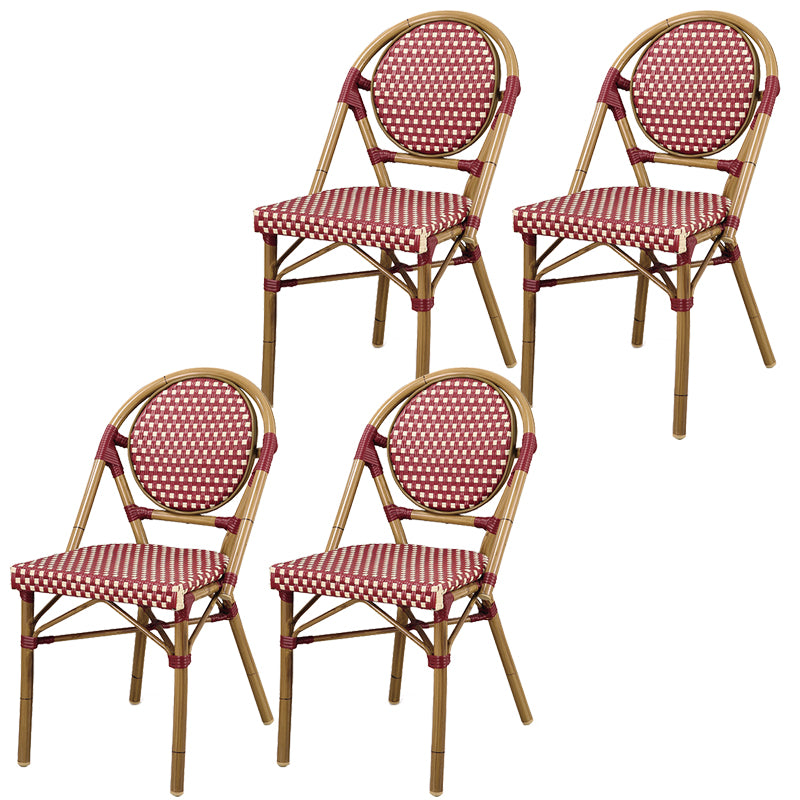 21" Wide Tropical Outdoor Chair Armles Rattan Dining Side Chair