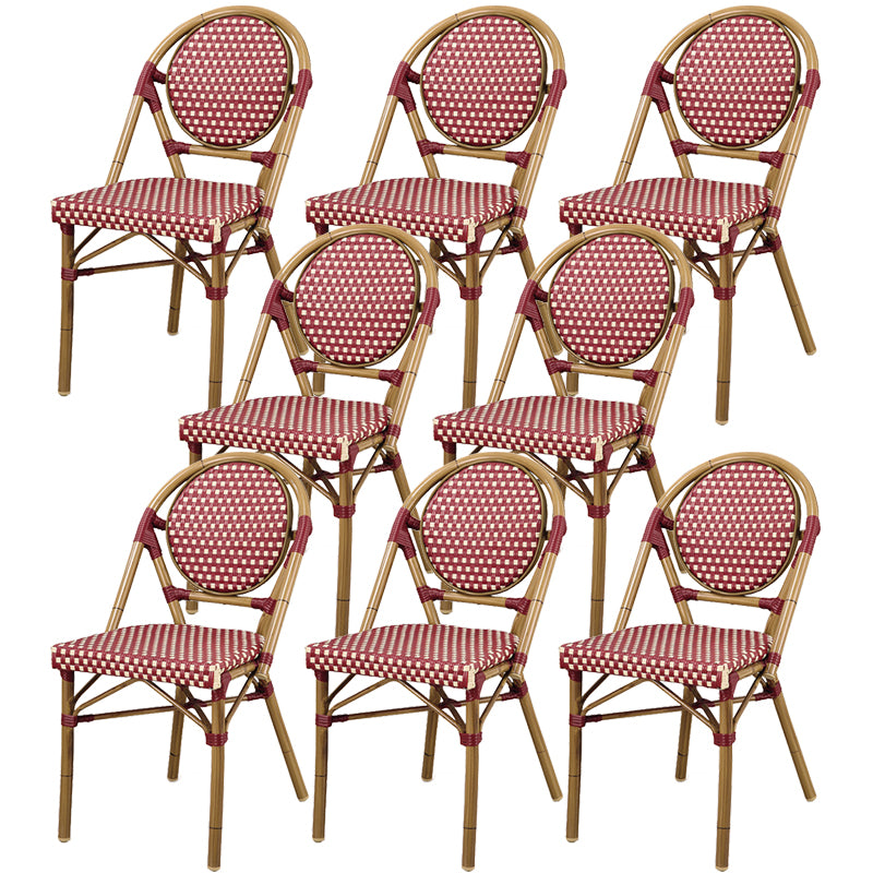 21" Wide Tropical Outdoor Chair Armles Rattan Dining Side Chair