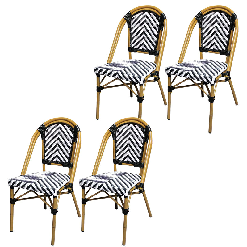 21" Wide Tropical Outdoor Chair Armles Rattan Dining Side Chair