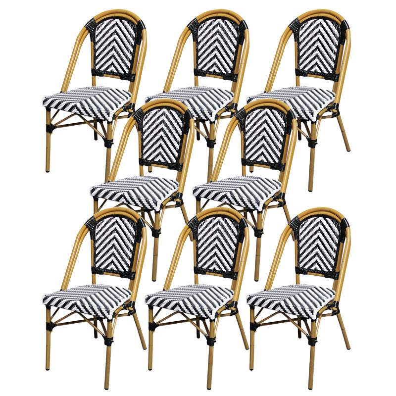 21" Wide Tropical Outdoor Chair Armles Rattan Dining Side Chair