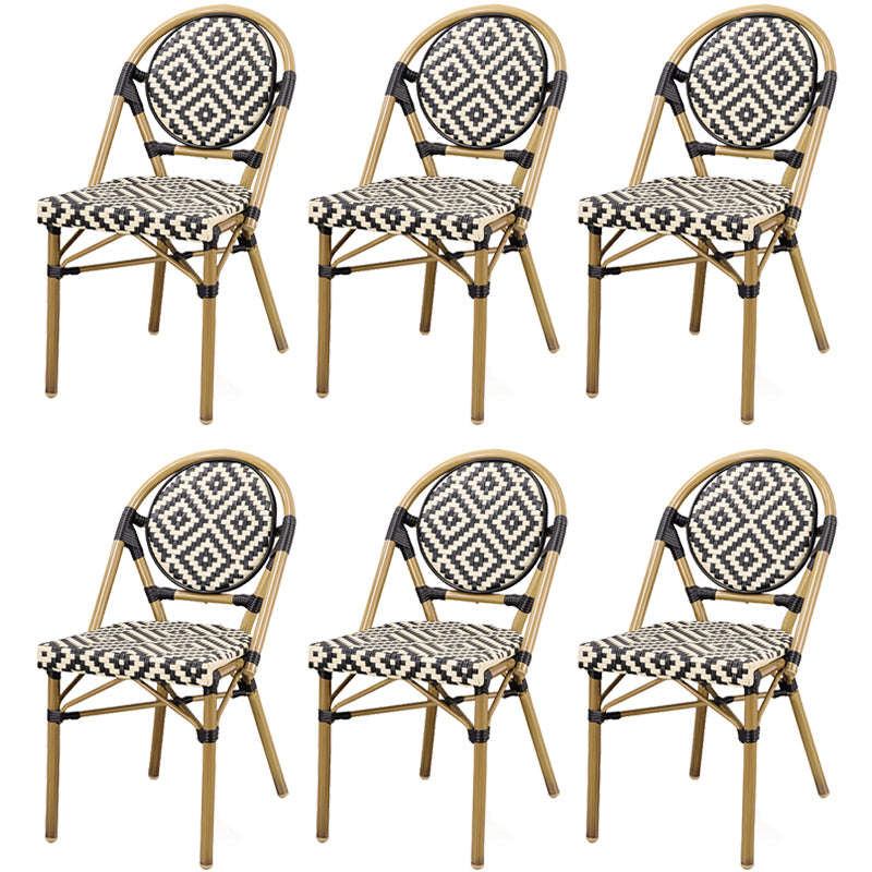 21" Wide Tropical Outdoor Chair Armles Rattan Dining Side Chair