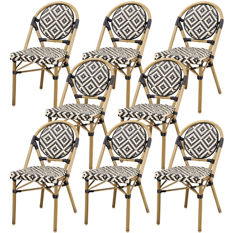 21" Wide Tropical Outdoor Chair Armles Rattan Dining Side Chair