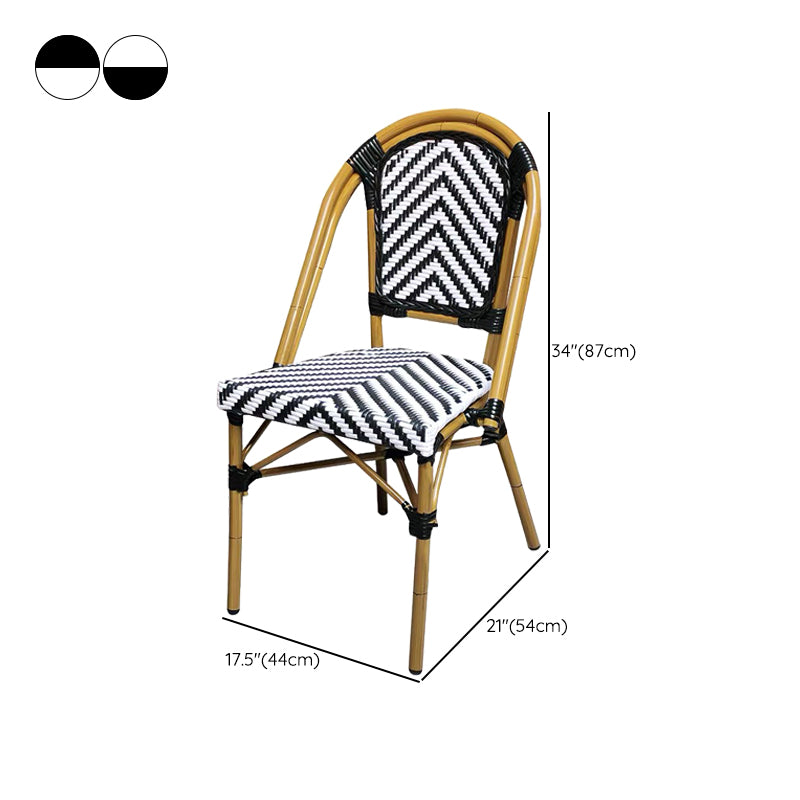 21" Wide Tropical Outdoor Chair Armles Rattan Dining Side Chair