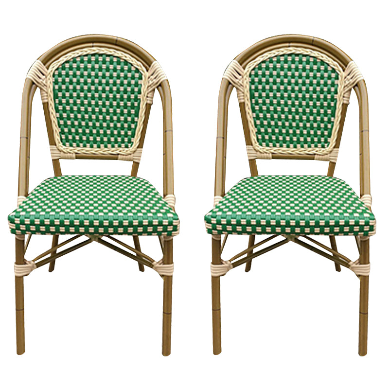 21" Wide Tropical Outdoor Chair Rattan Armles Dining Side Chair