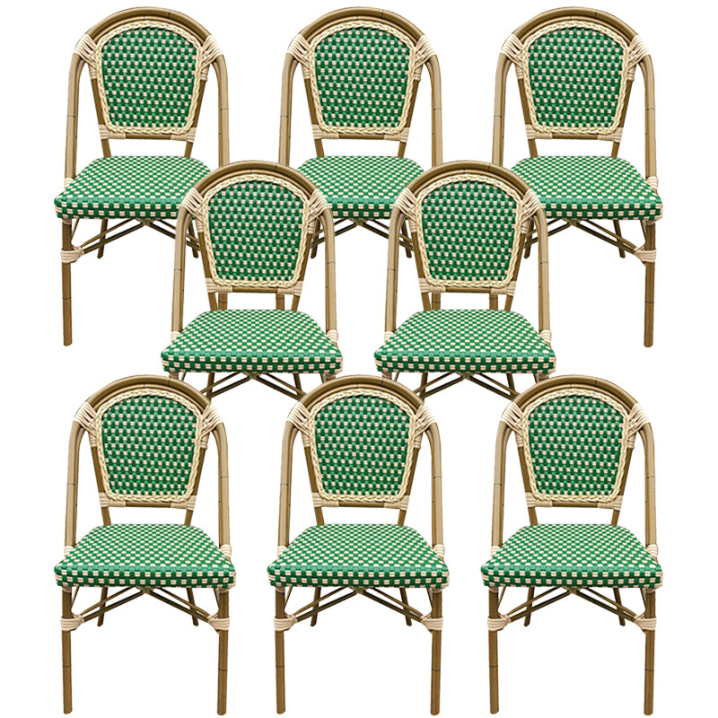 21" Wide Tropical Outdoor Chair Rattan Armles Dining Side Chair