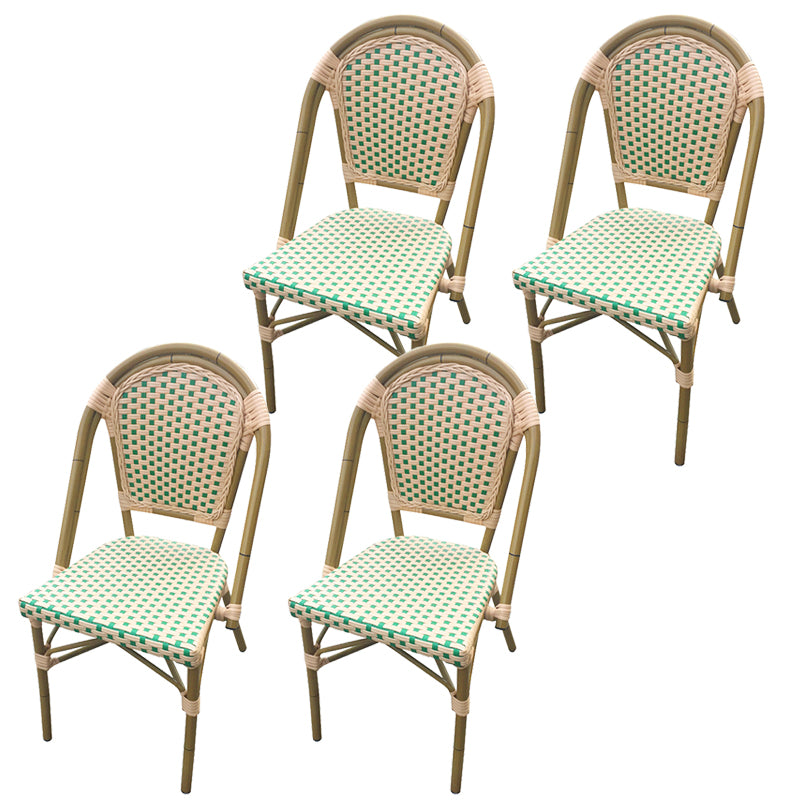 21" Wide Tropical Outdoor Chair Rattan Armles Dining Side Chair