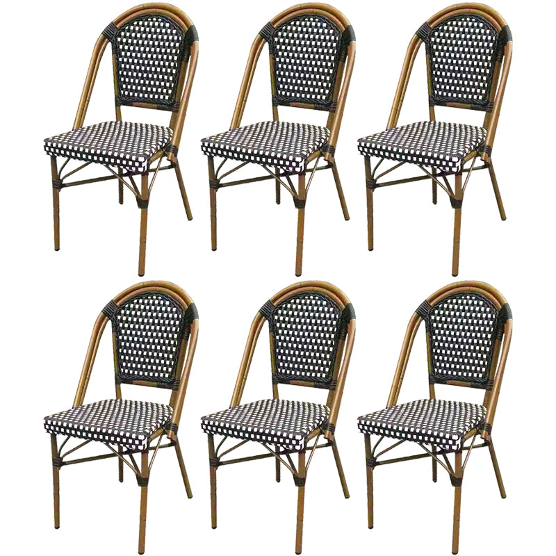 21" Wide Tropical Outdoor Chair Rattan Armles Dining Side Chair