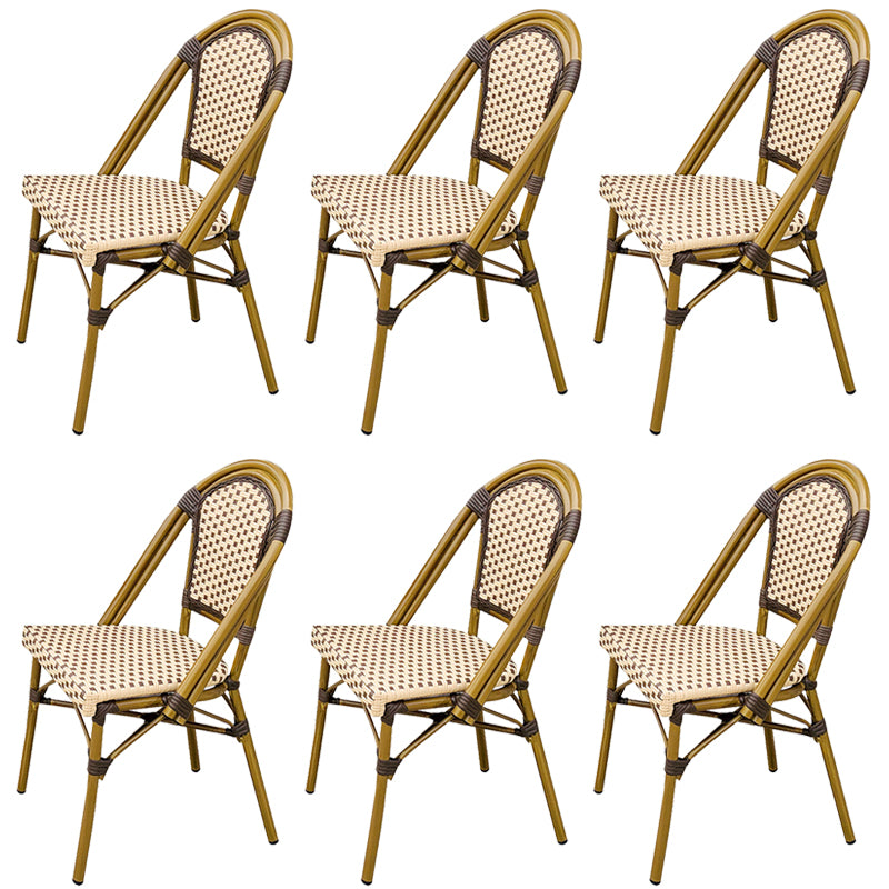 21" Wide Tropical Outdoor Chair Rattan Armles Dining Side Chair