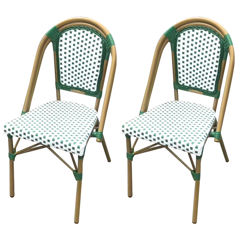 21" Wide Tropical Outdoor Chair Rattan Armles Dining Side Chair