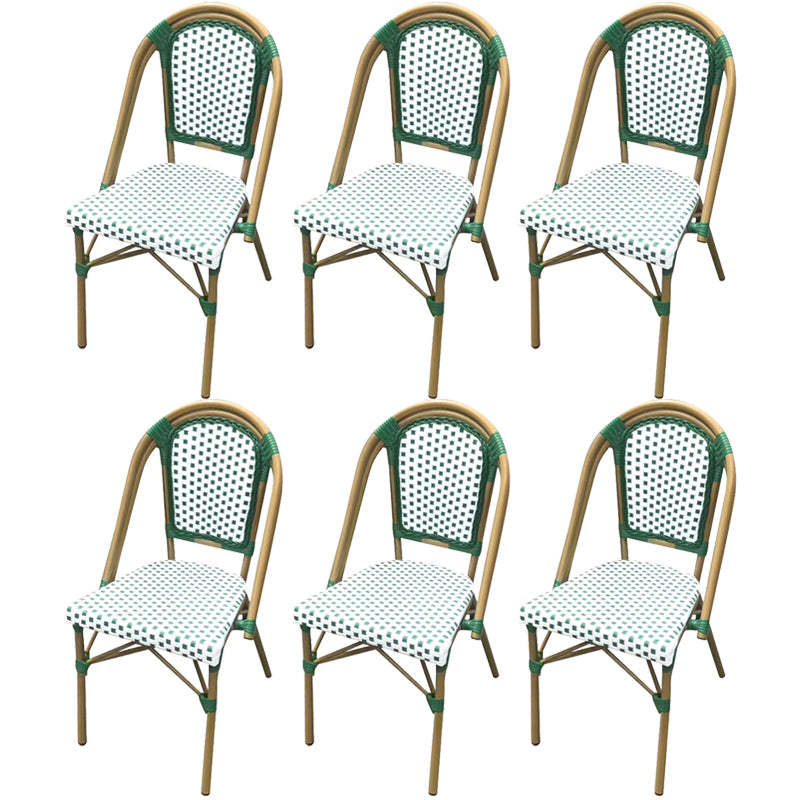 21" Wide Tropical Outdoor Chair Rattan Armles Dining Side Chair