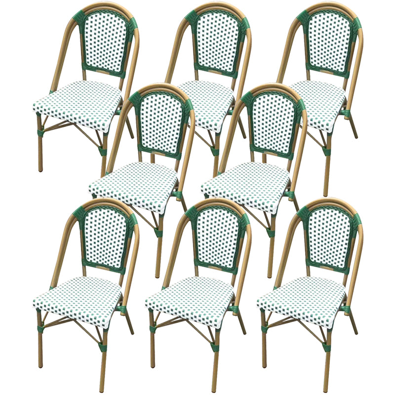 21" Wide Tropical Outdoor Chair Rattan Armles Dining Side Chair