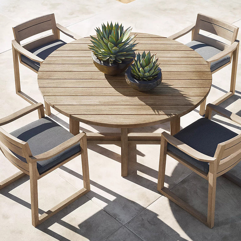 22" Wide Contemporary Outdoor Chair Solid Wood Patio Dining Chair