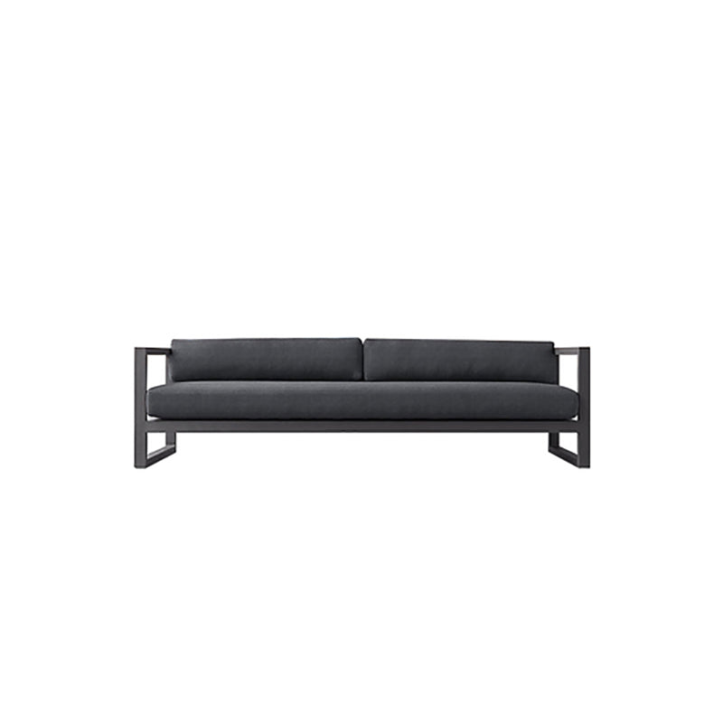 Industrial Style Outdoor Sofa Black Aluminum Standard Seating