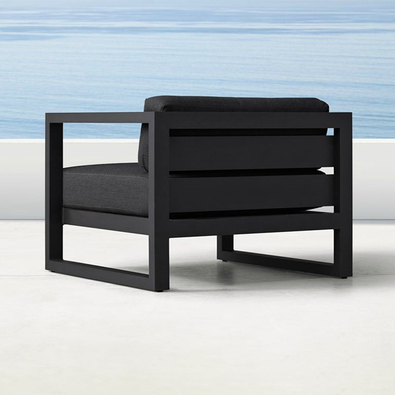 Industrial Style Outdoor Sofa Black Aluminum Standard Seating