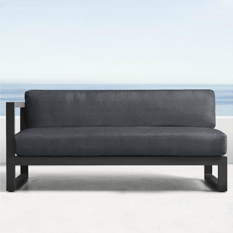 Industrial Style Outdoor Sofa Black Aluminum Standard Seating