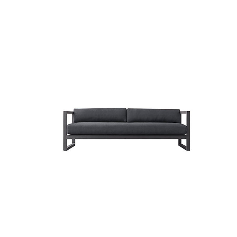 Industrial Style Outdoor Sofa Black Aluminum Standard Seating