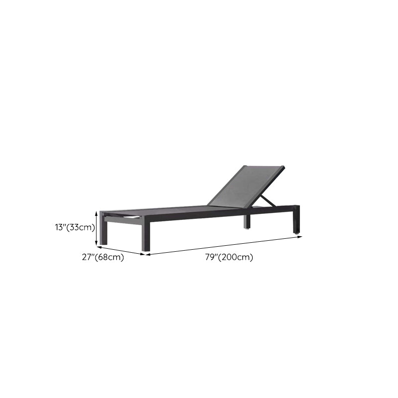 Industrial Style Outdoor Sofa Black Aluminum Standard Seating