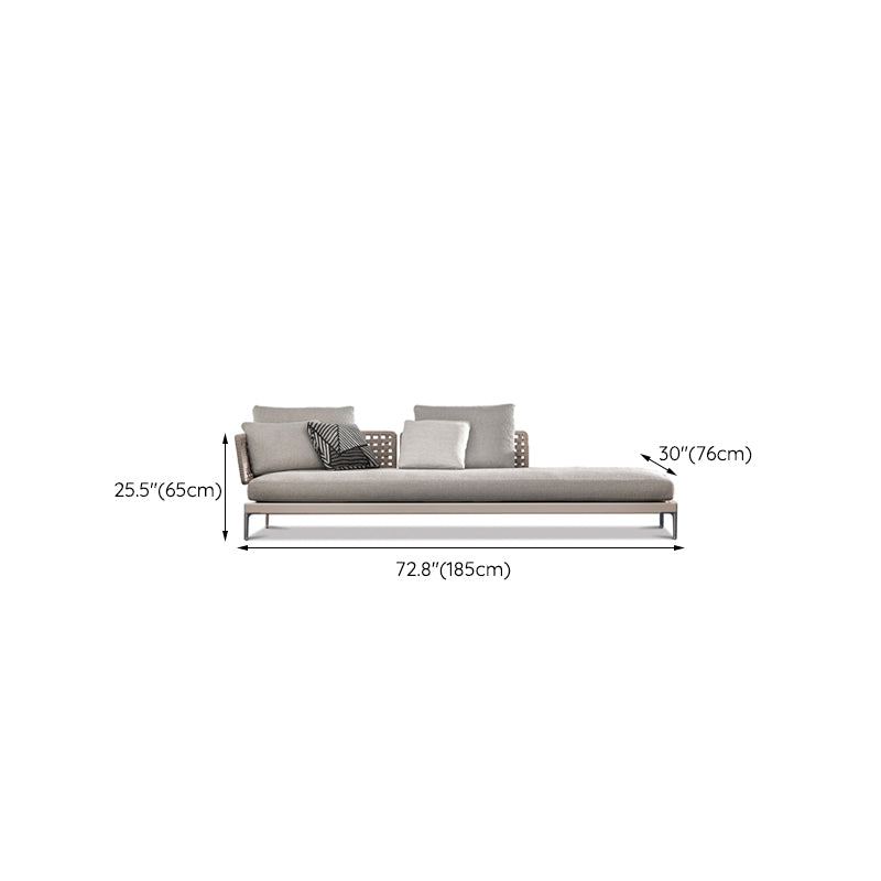 Country&Farmhouse Style Outdoor Sofa Armless Settee for Courtyard