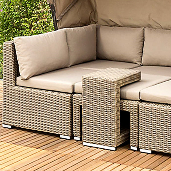Tropical Style Outdoor Sofa Metal Set Sofa& Side Table& Canopy Seating
