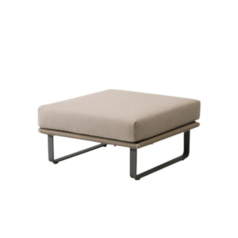 Contemporary Style Outdoor Sofa Metal Tuxedo Arm Loveseat in Brown