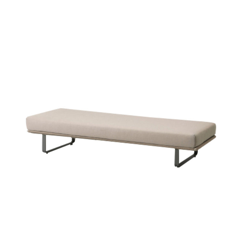 Contemporary Style Outdoor Sofa Metal Tuxedo Arm Loveseat in Brown