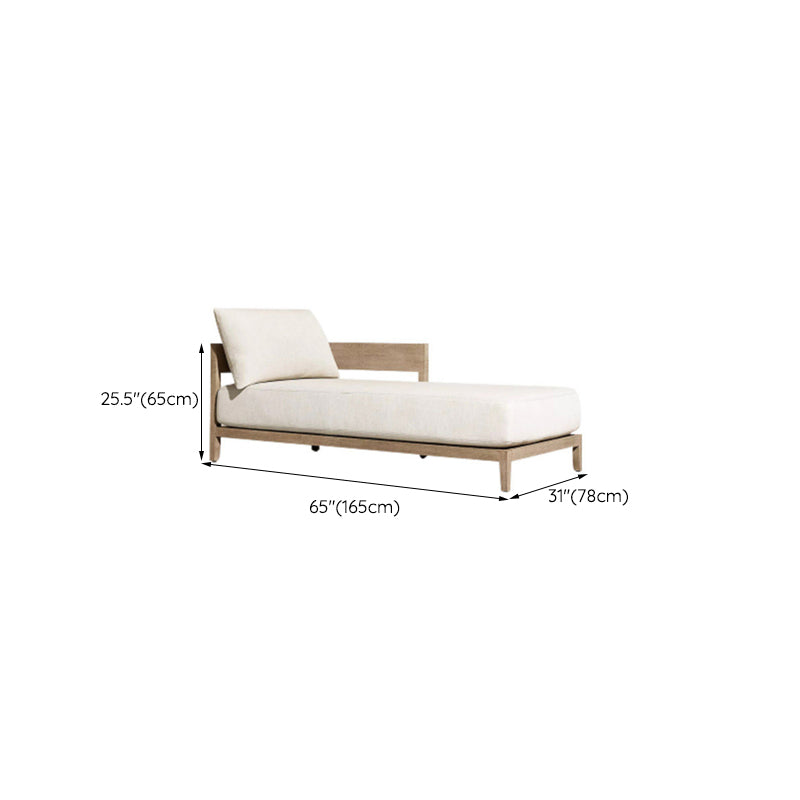 Wooden Outdoor Sofa Arc Shape Contemporary Style Tuxedo Arm Loveseat