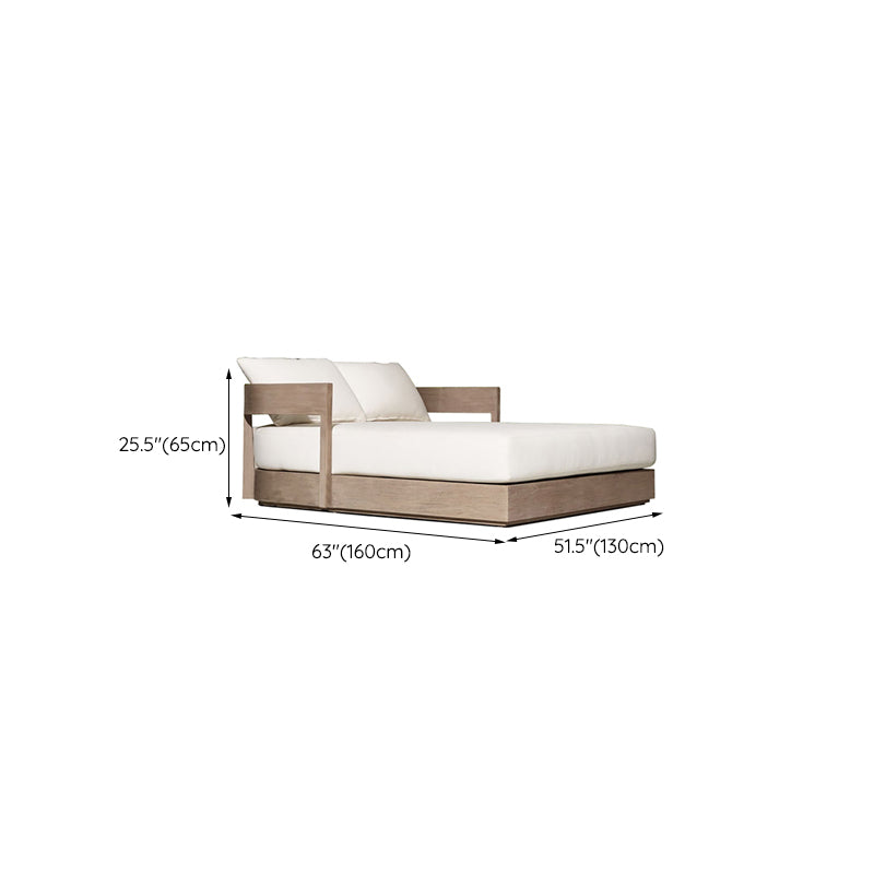 Wooden Outdoor Sofa Arc Shape Contemporary Style Tuxedo Arm Loveseat