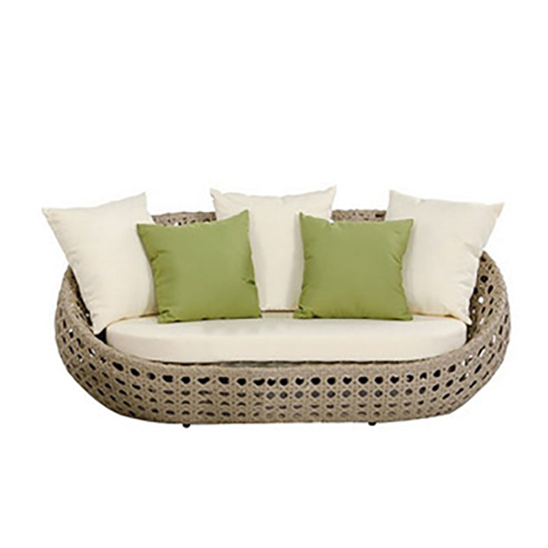 Willow Vine Outdoor Sofa Arc Shape Contemporary Style Seating in Light Wood