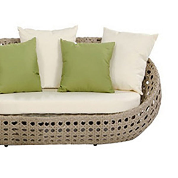 Willow Vine Outdoor Sofa Arc Shape Contemporary Style Seating in Light Wood