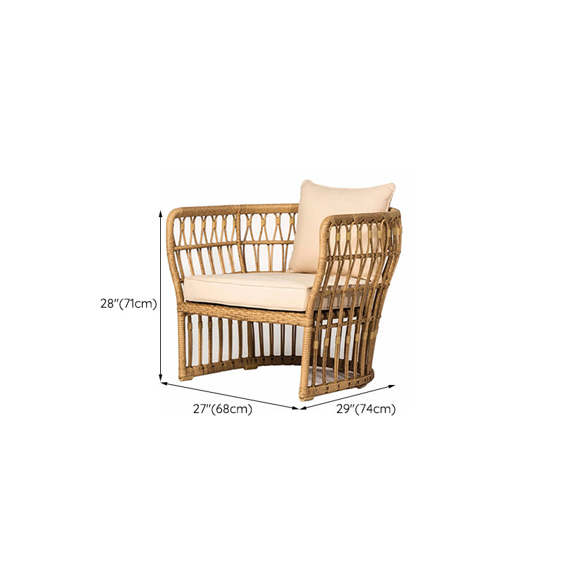 Arc Shape Outdoor Sofa Tropical Shape Willow Vine Seating in Wood