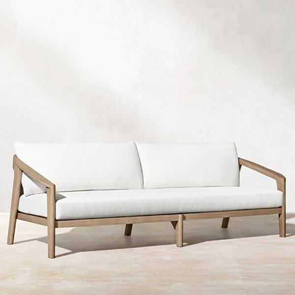 Classic Farmhouse Style Outdoor Sofa Wooden with Legs Seating