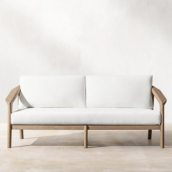 Classic Farmhouse Style Outdoor Sofa Wooden with Legs Seating