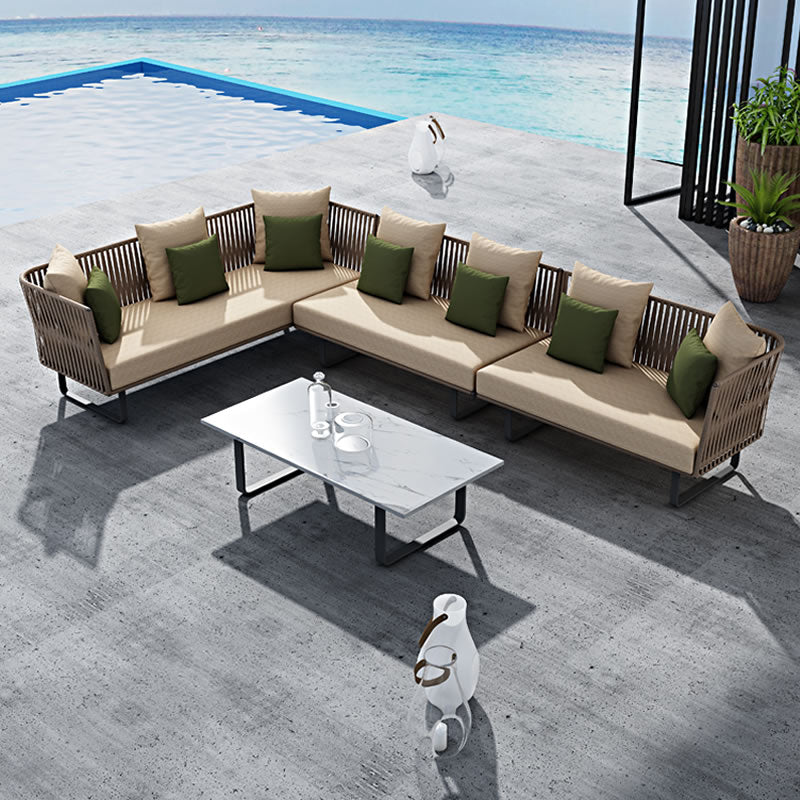 Contemporary Patio Sofa Water Resistant Black Outdoor Patio Sofa