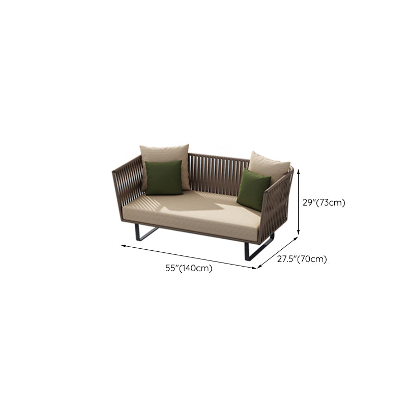 Contemporary Patio Sofa Water Resistant Black Outdoor Patio Sofa