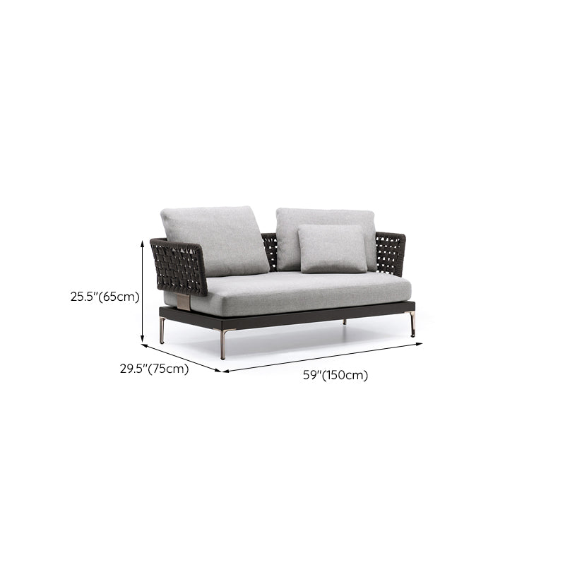 Aluminum Outdoor Patio Sofa Fabric Modern Patio Sofa With Cushions