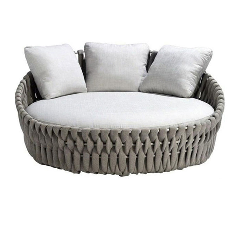 Contemporary Metal Frame Outdoor Sofa UV Resistant Patio Sofa in Gray