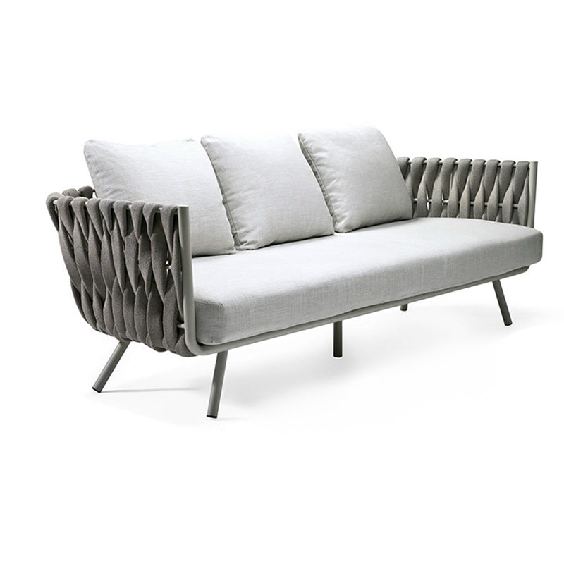 Contemporary Metal Frame Outdoor Sofa UV Resistant Patio Sofa in Gray