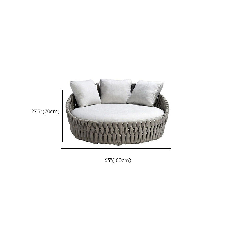 Contemporary Metal Frame Outdoor Sofa UV Resistant Patio Sofa in Gray