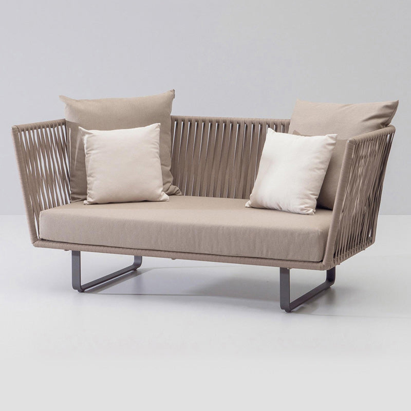 Contemporary Metal Frame Outdoor Sofa Water Resistant Patio Sofa