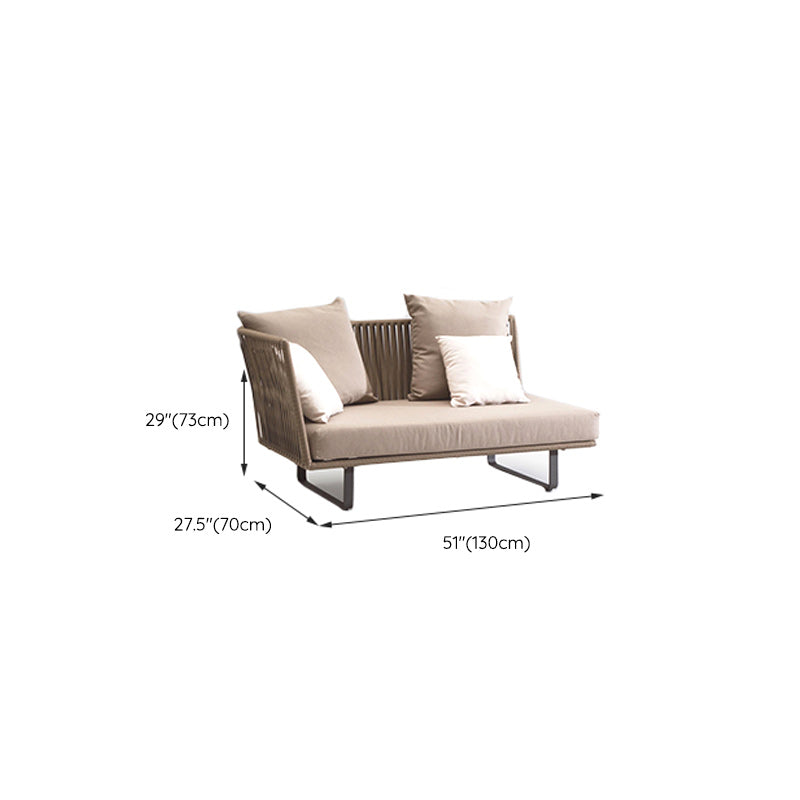 Contemporary Metal Frame Outdoor Sofa Water Resistant Patio Sofa